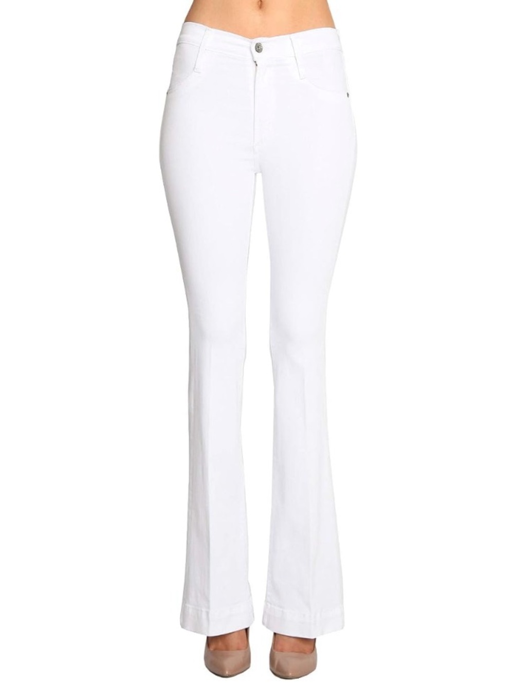 🌻NEW w/tag James Jeans Shayebel High Rise Trouser Flare Jeans Crisp White sz 29